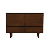 Dubrovnik Mid Century Modern Walnut Dresser With 6 Drawers by Ashcroft Imports at Eve Furniture
