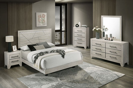 Dubuque Light Gray 4-Piece Queen Bedroom Set by Furniture of America at Eve Furniture