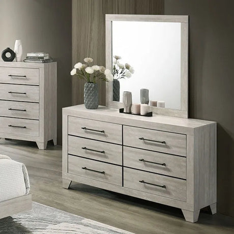 Dubuque Light Gray 5-Piece Queen Bedroom Set by Furniture of America at Eve Furniture