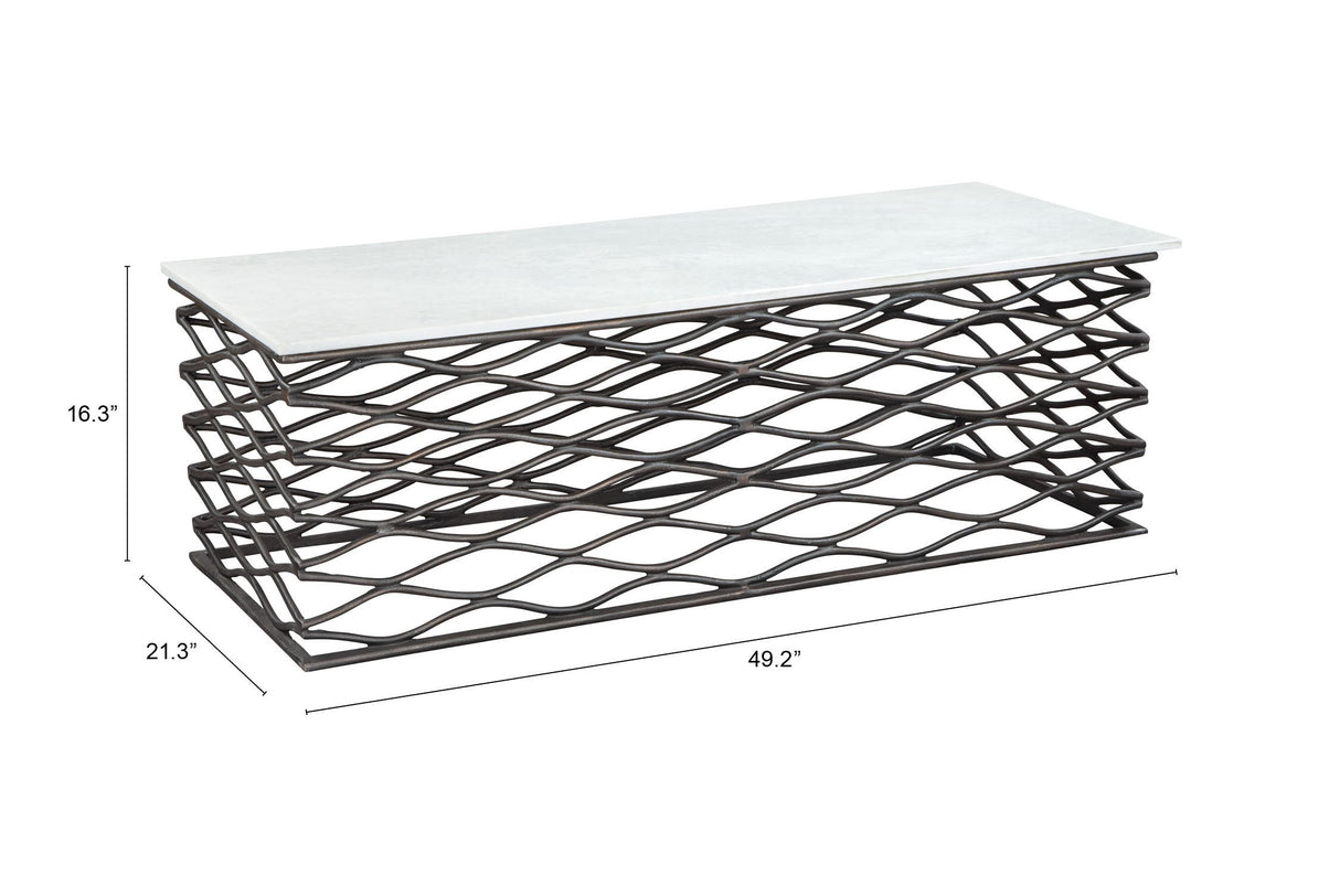 Duchess White & Antique Bronze Coffee Table by Zuomod at Eve Furniture