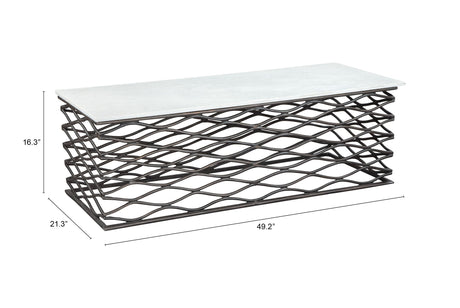 Duchess White & Antique Bronze Coffee Table by Zuomod at Eve Furniture