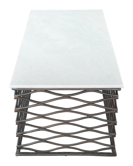 Duchess White & Antique Bronze Coffee Table by Zuomod at Eve Furniture