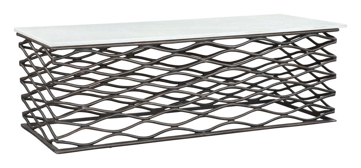 Duchess White & Antique Bronze Coffee Table by Zuomod at Eve Furniture