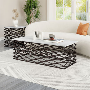 Duchess White & Antique Bronze Coffee Table by Zuomod at Eve Furniture