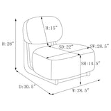 Duffie Camel Upholstered Armless Accent Chair by Coaster at Eve Furniture