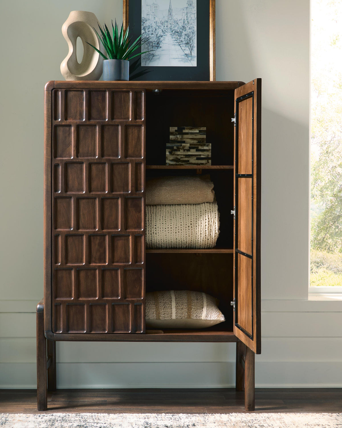 Dukestone Brown Accent Cabinet by Ashley at Eve Furniture