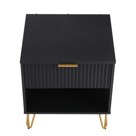 DUMBO 1.0 Nightstand in Black by Manhattan Comfort at Eve Furniture