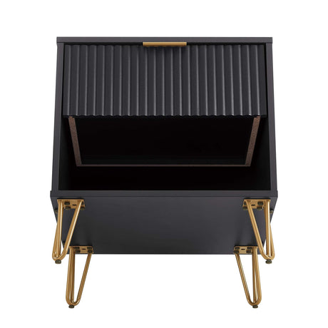 DUMBO 1.0 Nightstand in Black by Manhattan Comfort at Eve Furniture