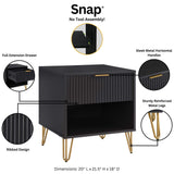 DUMBO 1.0 Nightstand in Black by Manhattan Comfort at Eve Furniture