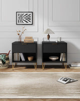 DUMBO 1.0 Nightstand in Black (set of 2) by Manhattan Comfort at Eve Furniture