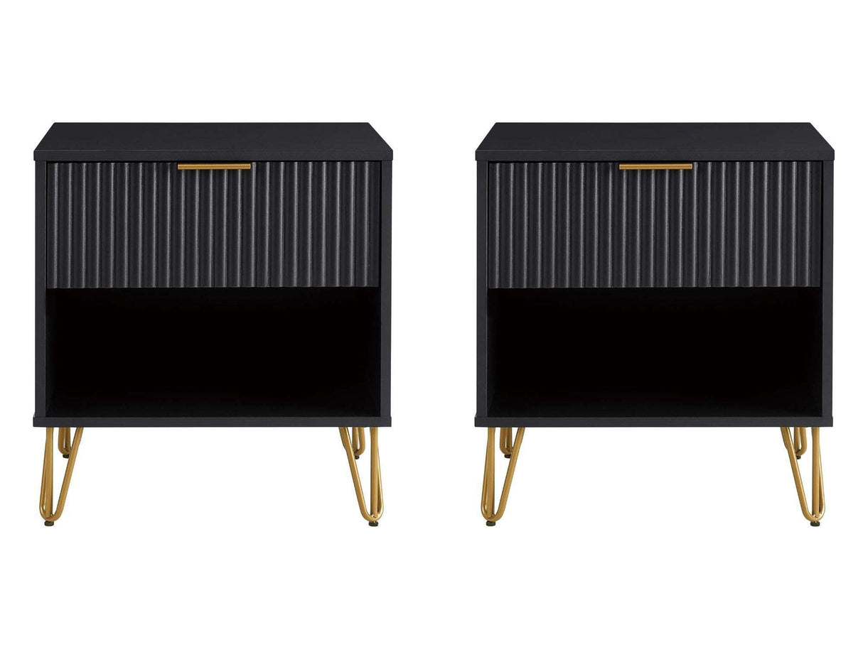 DUMBO 1.0 Nightstand in Black (set of 2) by Manhattan Comfort at Eve Furniture