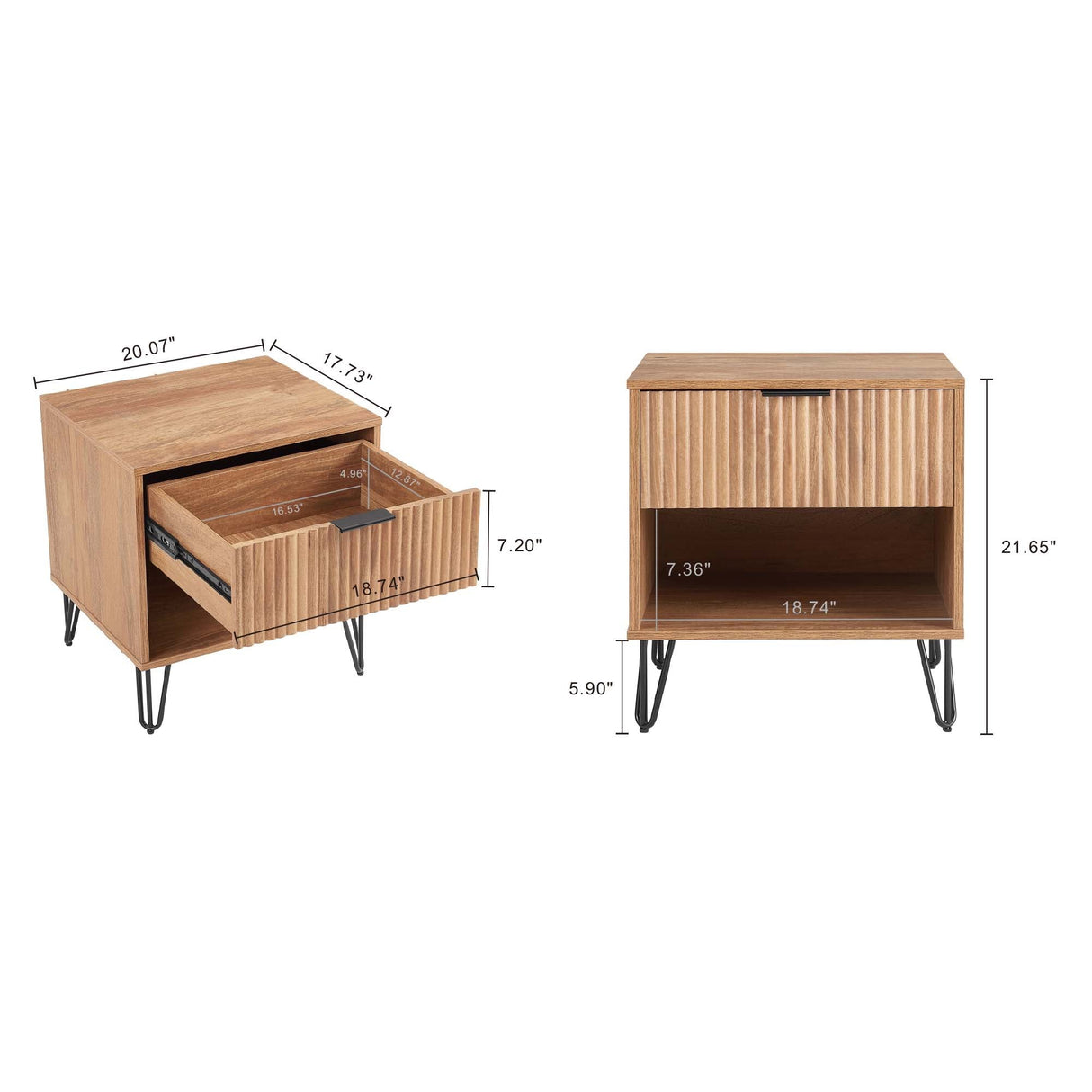 DUMBO 1.0 Nightstand in Golden Brown by Manhattan Comfort at Eve Furniture