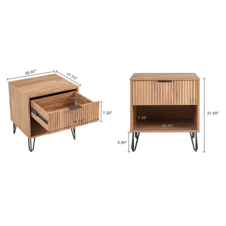 DUMBO 1.0 Nightstand in Golden Brown by Manhattan Comfort at Eve Furniture