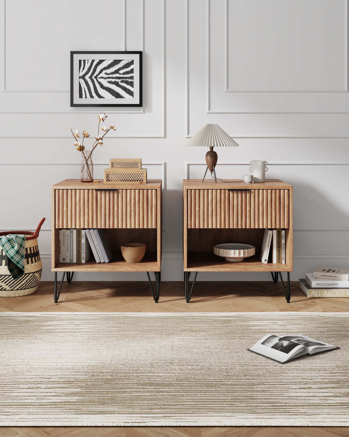 DUMBO 1.0 Nightstand in Golden Brown (set of 2) by Manhattan Comfort at Eve Furniture