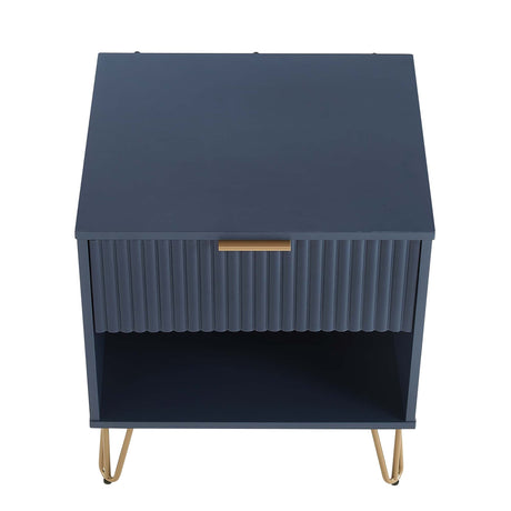 DUMBO 1.0 Nightstand in Midnight Blue by Manhattan Comfort at Eve Furniture