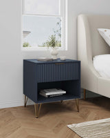 DUMBO 1.0 Nightstand in Midnight Blue by Manhattan Comfort at Eve Furniture