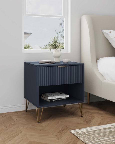 DUMBO 1.0 Nightstand in Midnight Blue by Manhattan Comfort at Eve Furniture
