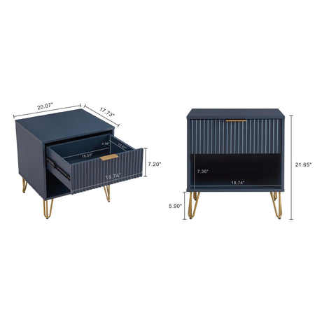 DUMBO 1.0 Nightstand in Midnight Blue by Manhattan Comfort at Eve Furniture