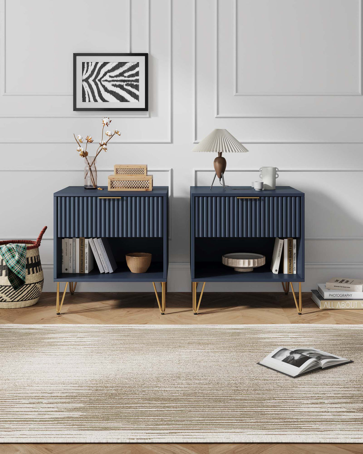 DUMBO 1.0 Nightstand in Midnight Blue (set of 2) by Manhattan Comfort at Eve Furniture