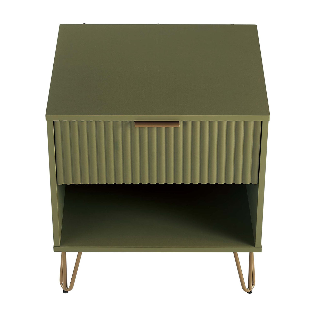 DUMBO 1.0 Nightstand in Olive Green by Manhattan Comfort at Eve Furniture