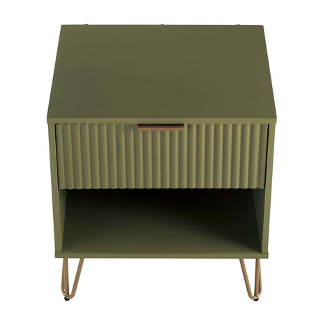 DUMBO 1.0 Nightstand in Olive Green by Manhattan Comfort at Eve Furniture