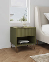 DUMBO 1.0 Nightstand in Olive Green by Manhattan Comfort at Eve Furniture
