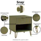 DUMBO 1.0 Nightstand in Olive Green by Manhattan Comfort at Eve Furniture