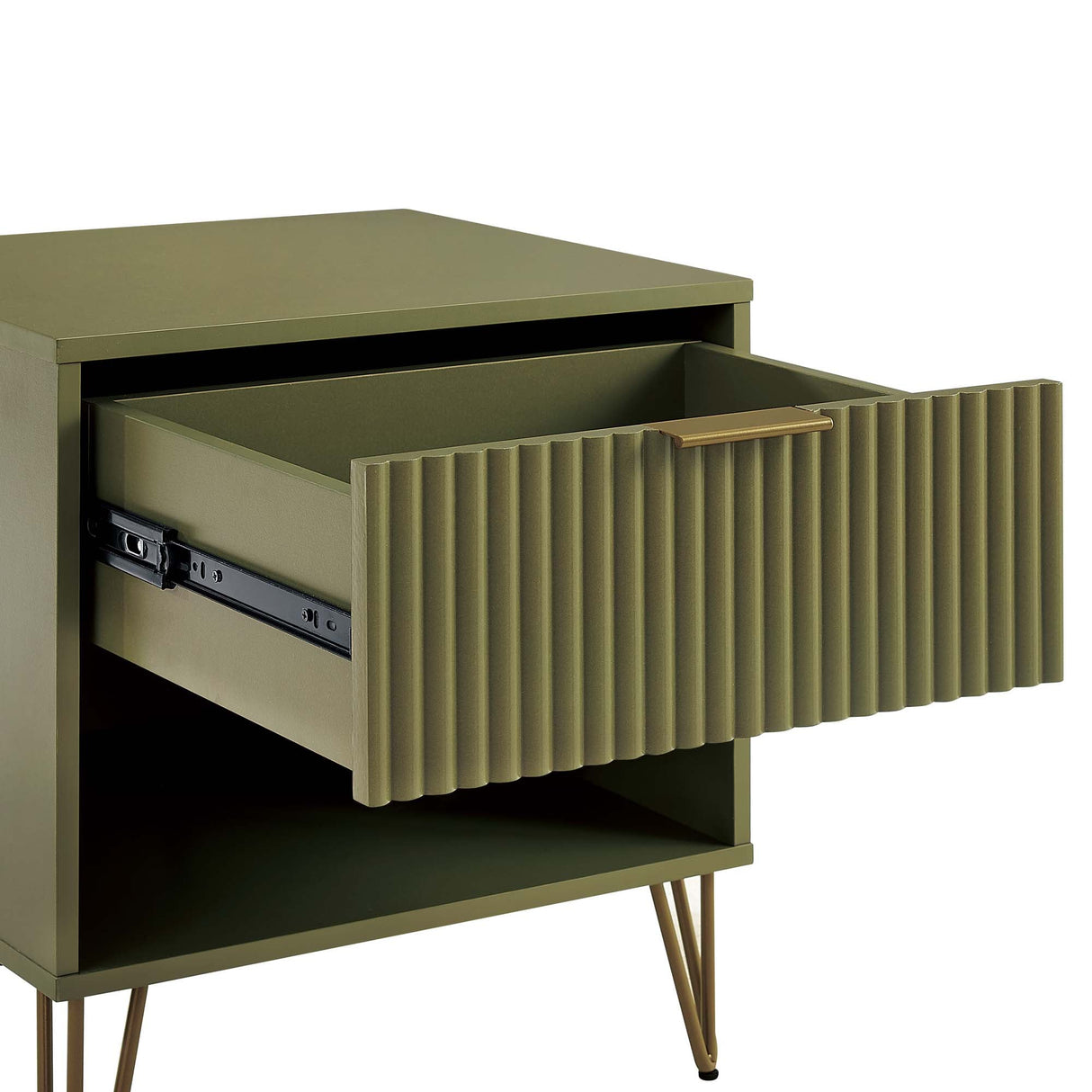 DUMBO 1.0 Nightstand in Olive Green by Manhattan Comfort at Eve Furniture