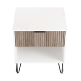 DUMBO 1.0 Nightstand in White and Rustic Grey by Manhattan Comfort at Eve Furniture