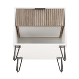 DUMBO 1.0 Nightstand in White and Rustic Grey by Manhattan Comfort at Eve Furniture