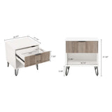 DUMBO 1.0 Nightstand in White and Rustic Grey by Manhattan Comfort at Eve Furniture