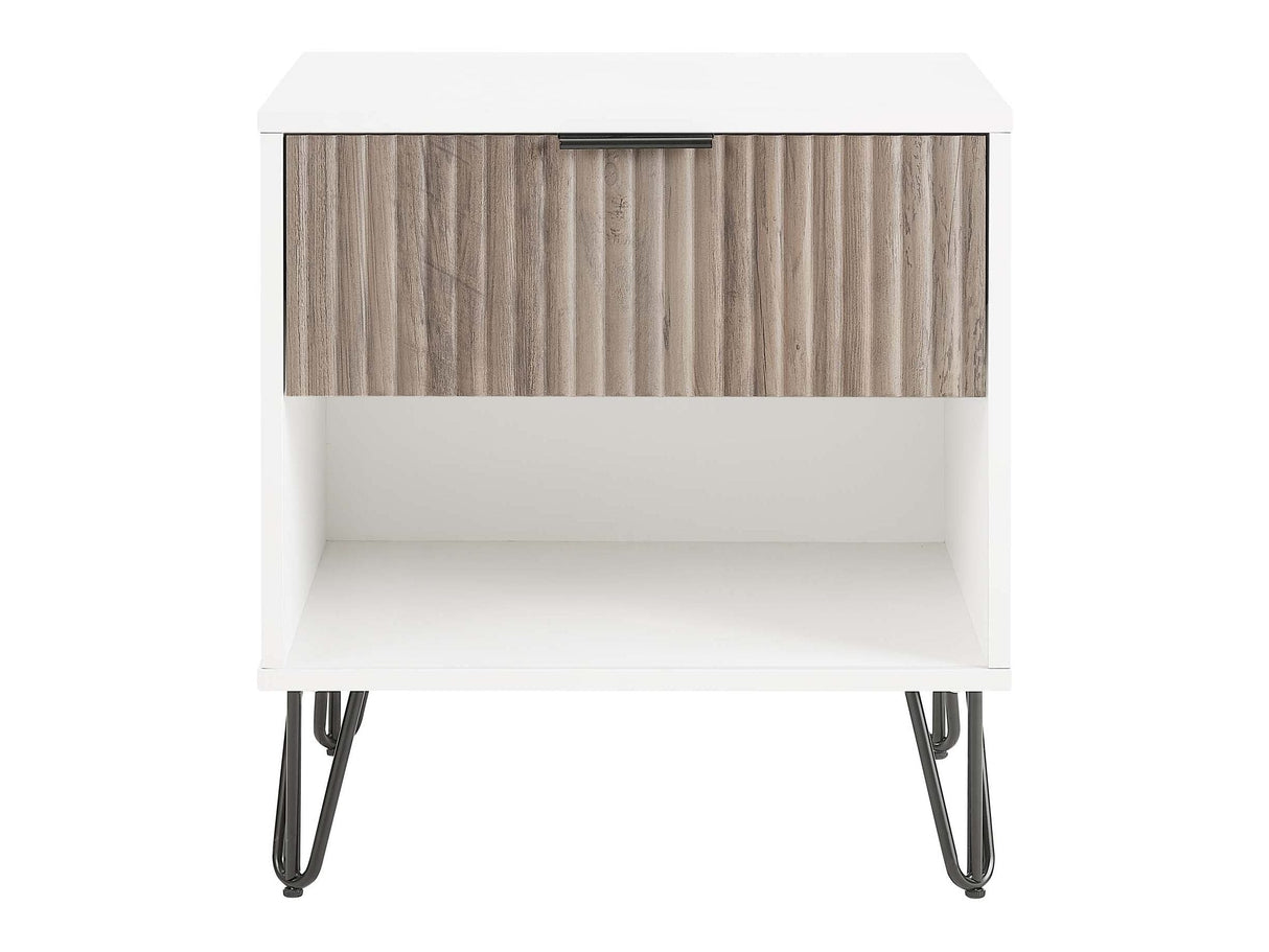 DUMBO 1.0 Nightstand in White and Rustic Grey by Manhattan Comfort at Eve Furniture