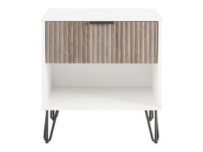 DUMBO 1.0 Nightstand in White and Rustic Grey by Manhattan Comfort at Eve Furniture