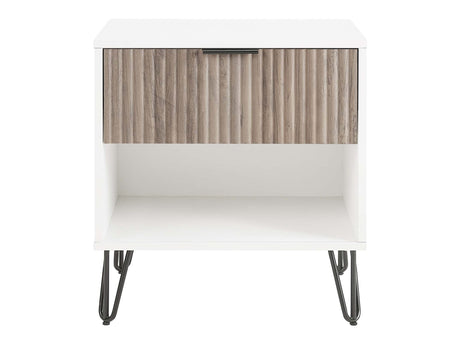 DUMBO 1.0 Nightstand in White and Rustic Grey by Manhattan Comfort at Eve Furniture