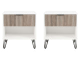 DUMBO 1.0 Nightstand in White and Rustic Grey (set of 2) by Manhattan Comfort at Eve Furniture