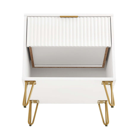 DUMBO 1.0 Nightstand in White by Manhattan Comfort at Eve Furniture