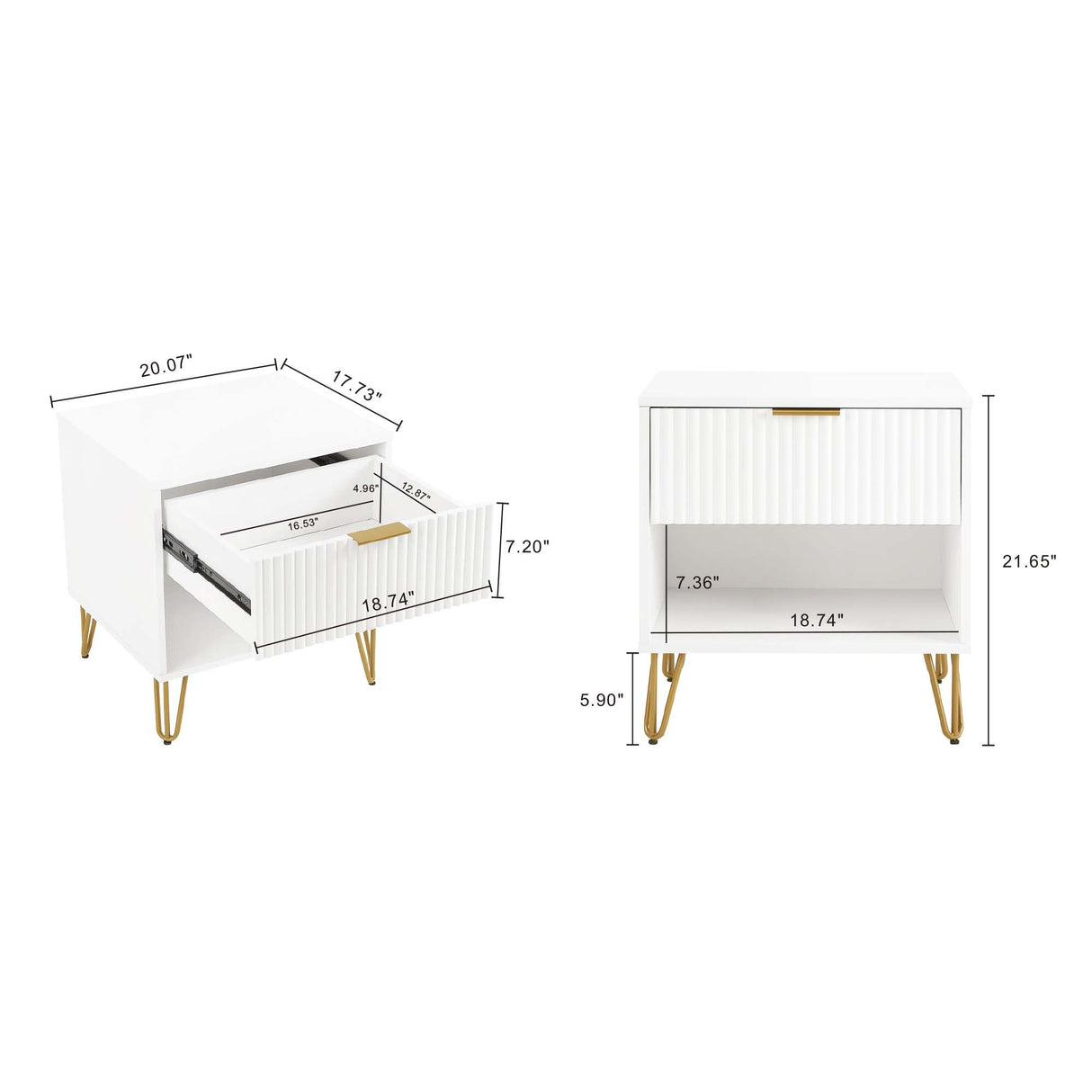 DUMBO 1.0 Nightstand in White by Manhattan Comfort at Eve Furniture