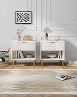 DUMBO 1.0 Nightstand in White (set of 2) by Manhattan Comfort at Eve Furniture
