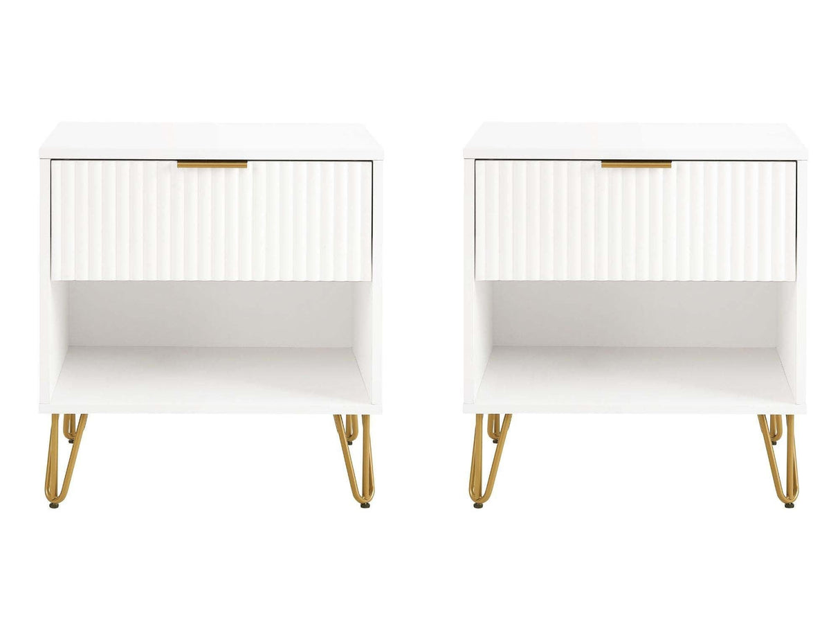 DUMBO 1.0 Nightstand in White (set of 2) by Manhattan Comfort at Eve Furniture