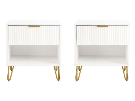 DUMBO 1.0 Nightstand in White (set of 2) by Manhattan Comfort at Eve Furniture