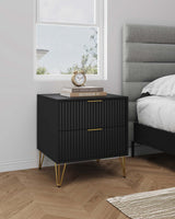 DUMBO 2.0 Nightstand in Black by Manhattan Comfort at Eve Furniture