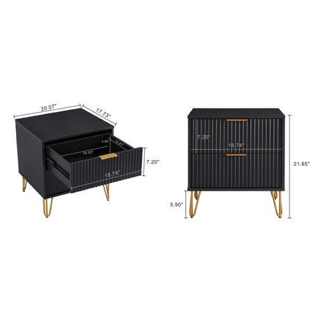 DUMBO 2.0 Nightstand in Black by Manhattan Comfort at Eve Furniture