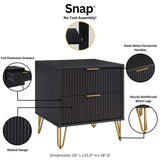 DUMBO 2.0 Nightstand in Black by Manhattan Comfort at Eve Furniture