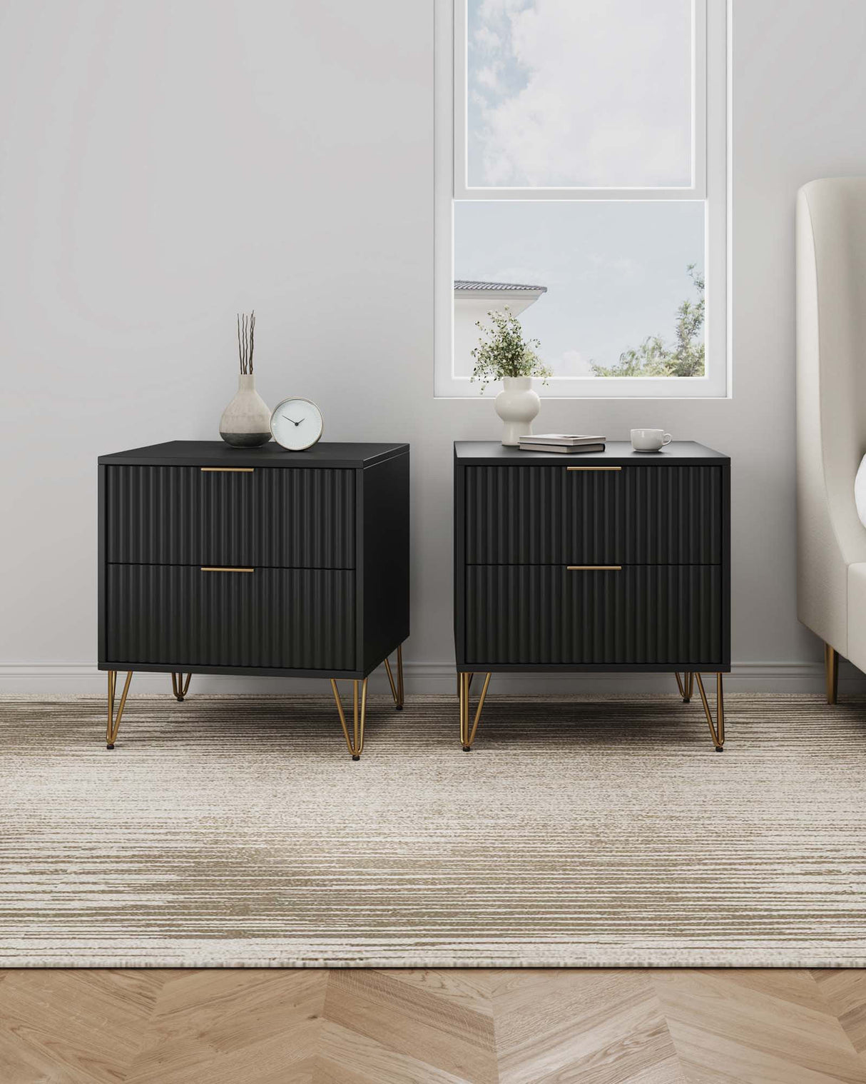 DUMBO 2.0 Nightstand in Black (set of 2) by Manhattan Comfort at Eve Furniture