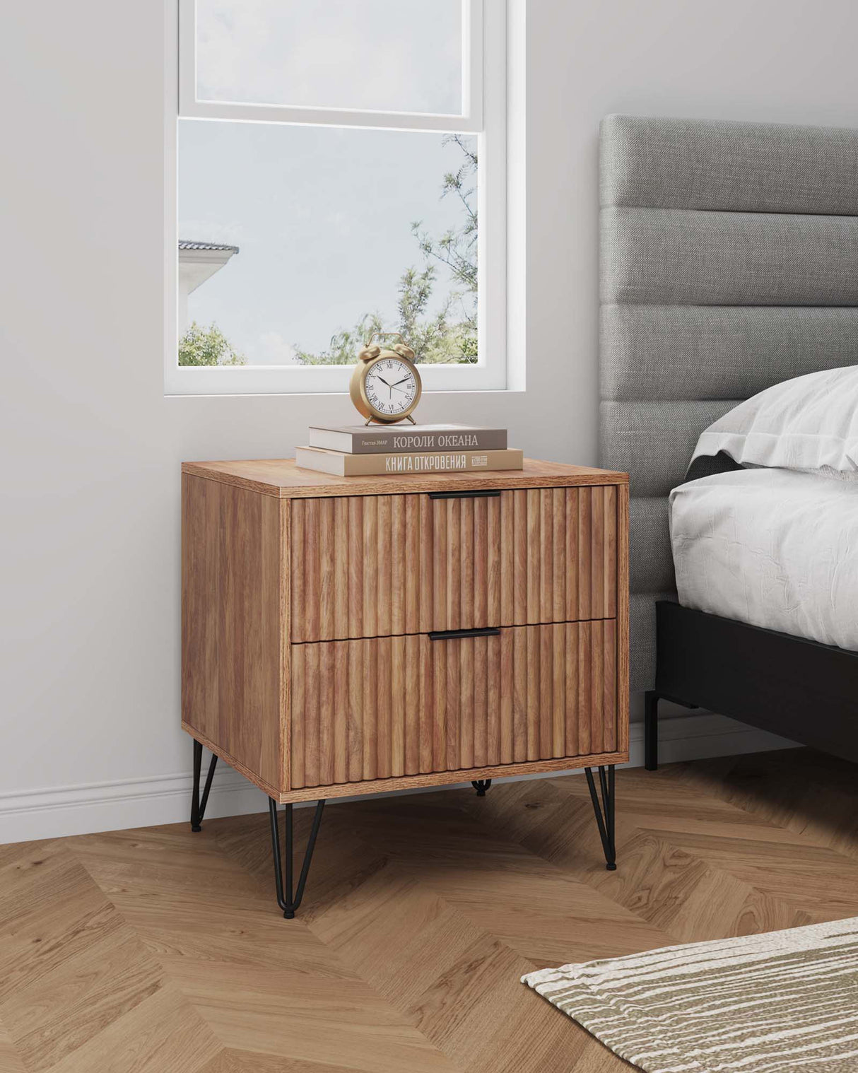 DUMBO 2.0 Nightstand in Golden Brown by Manhattan Comfort at Eve Furniture