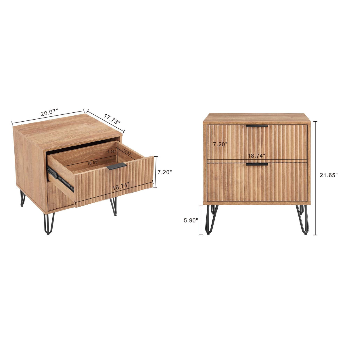 DUMBO 2.0 Nightstand in Golden Brown by Manhattan Comfort at Eve Furniture