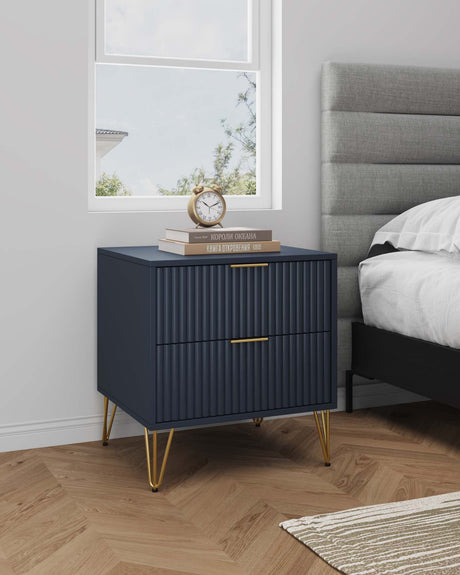 DUMBO 2.0 Nightstand in Midnight Blue by Manhattan Comfort at Eve Furniture