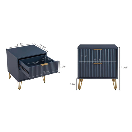DUMBO 2.0 Nightstand in Midnight Blue by Manhattan Comfort at Eve Furniture