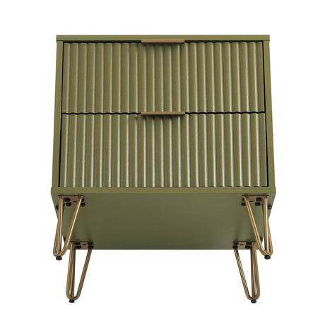 DUMBO 2.0 Nightstand in Olive Green by Manhattan Comfort at Eve Furniture