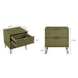 DUMBO 2.0 Nightstand in Olive Green by Manhattan Comfort at Eve Furniture